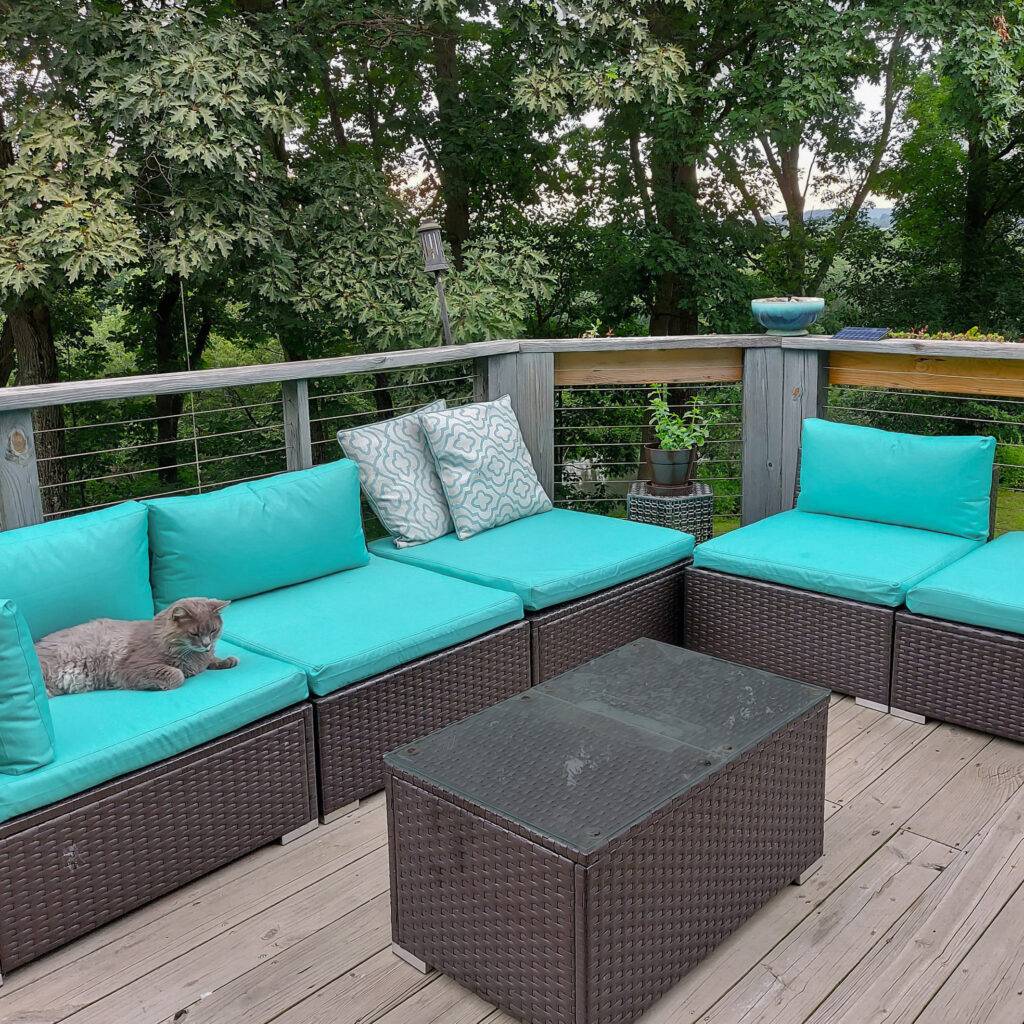 patio on top of garden custom patio cushion covers for seating area backyard in turquoise