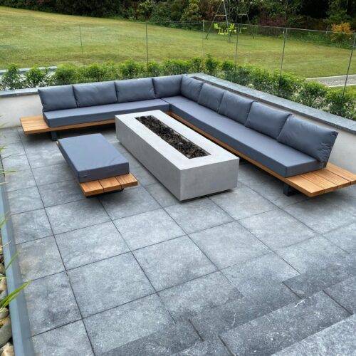 custom patio furniture cushion covers in asphalt gray color water-resistant outdoor furniture covers