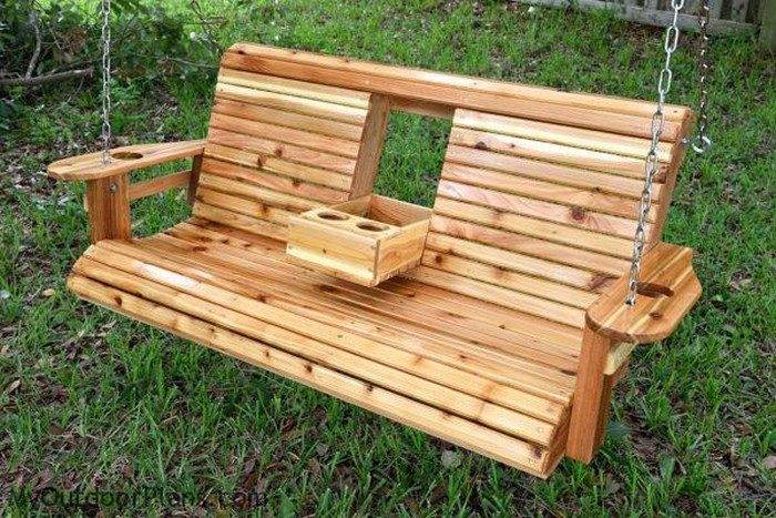 DIY-Porch-Swing-Bench-Cup-Holder-03 porch swing with cup holders